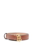 Matchesfashion.com Burberry - Tb Logo-plaque Leather Belt - Womens - Tan