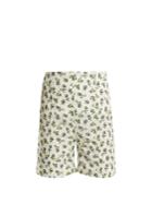 Emilia Wickstead Aloha Rose-print High-rise Georgette Shorts