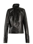 J.w.anderson Ruffled Stand-collar Leather Top