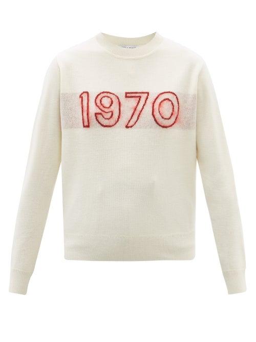 Bella Freud - 1970-intarsia Wool-blend Sweater - Womens - White