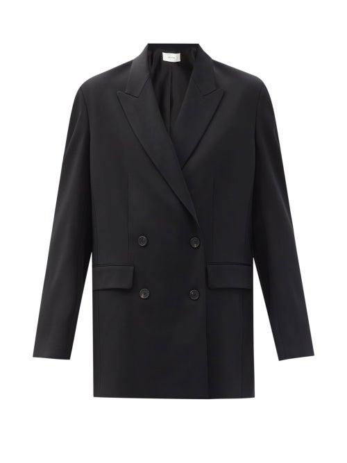 The Row - Tristana Double-breasted Crepe Jacket - Womens - Black