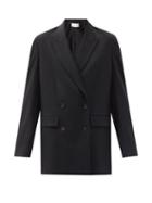 The Row - Tristana Double-breasted Crepe Jacket - Womens - Black