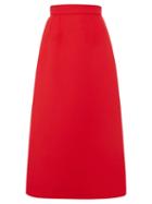 Matchesfashion.com Dolce & Gabbana - Wool Midi Skirt - Womens - Red