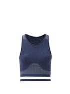 Matchesfashion.com The Upside - Bianca Stretch-jersey Racerback Cropped Top - Womens - Navy