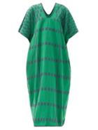 Matchesfashion.com Pippa Holt - No.257 Embroidered Cotton Kaftan - Womens - Green