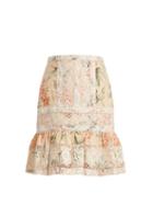Matchesfashion.com Zimmermann - Prima Hydrangea Linen And Cotton Blend Skirt - Womens - Pink Multi