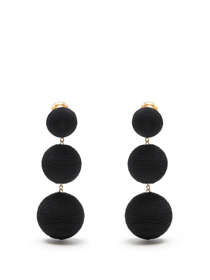 Rebecca De Ravenel Corded-silk Drop Clip-on Earrings