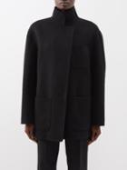 Toteme - High-neck Single-breasted Wool Coat - Womens - Black