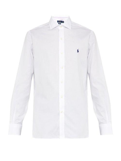 Matchesfashion.com Polo Ralph Lauren - Slim Fit Cotton Piqu Spread Collar Shirt - Mens - White