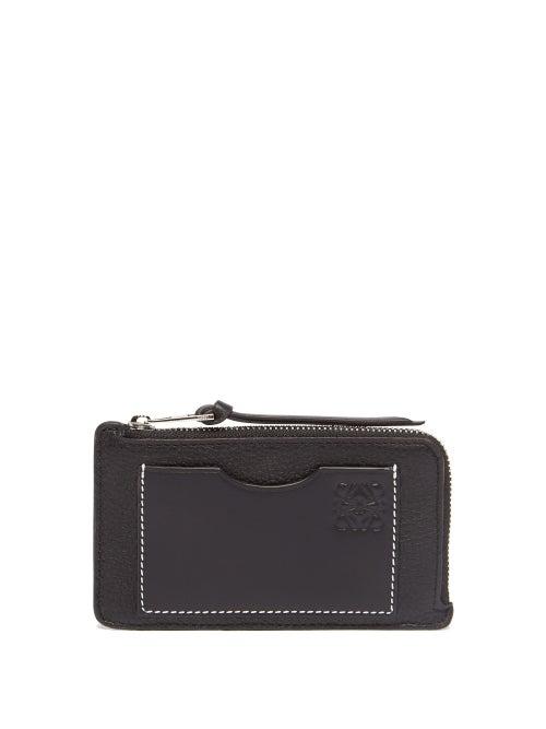 Ladies Accessories Loewe - Anagram-debossed Zipped Leather Cardholder - Womens - Black