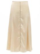 Matchesfashion.com Albus Lumen - Aziza Bias Cut Silk Charmeuse Midi Skirt - Womens - Beige