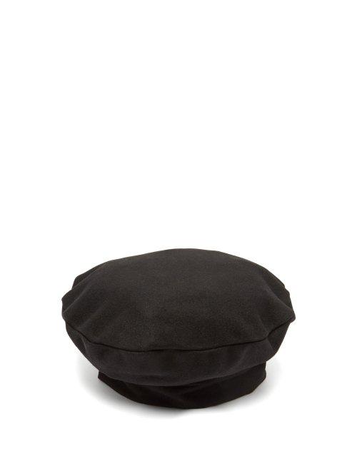Matchesfashion.com Charles Jeffrey Loverboy - Logo Trim Wool Beret - Womens - Black