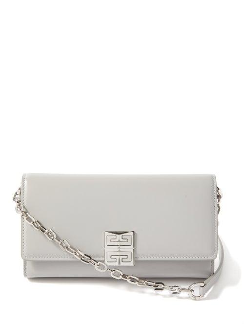 Givenchy - 4g Chain-strap Leather Cross-body Bag - Womens - Grey