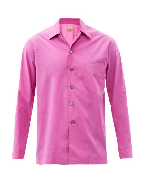 Matchesfashion.com L.e.j - Le Plage Cotton Shirt - Mens - Dark Pink