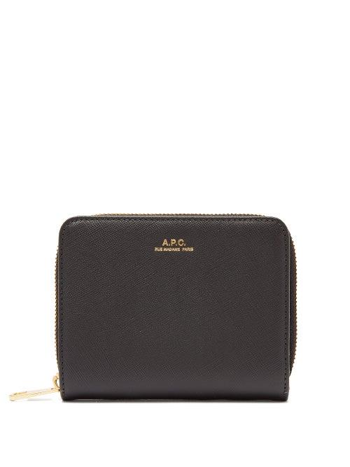 Matchesfashion.com A.p.c. - Emmanuelle Zip-around Saffiano Leather Wallet - Womens - Black