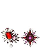 Matchesfashion.com Alexander Mcqueen - Asymmetric Oversized Stud Earrings - Womens - Pink