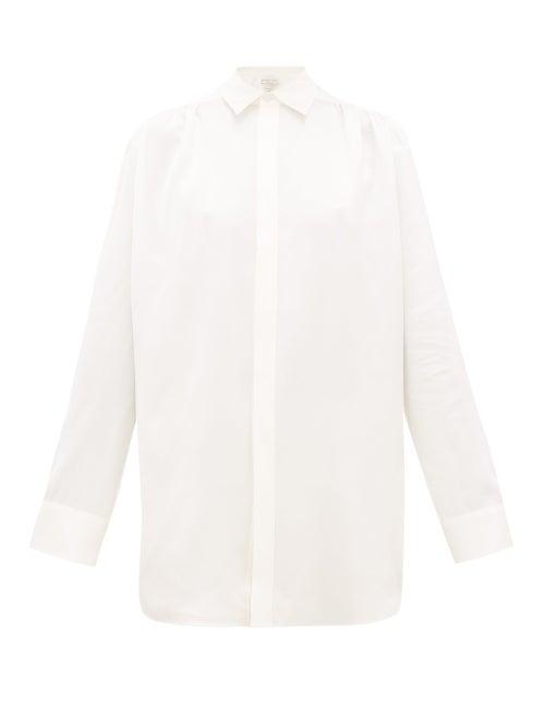Matchesfashion.com Bottega Veneta - Silk-satin Shirt - Womens - White