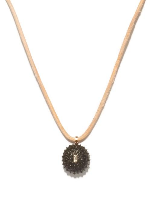 Dezso - 18kt Rose-gold, Beryl & Ebony Sea Urchin Necklace - Womens - Black Multi