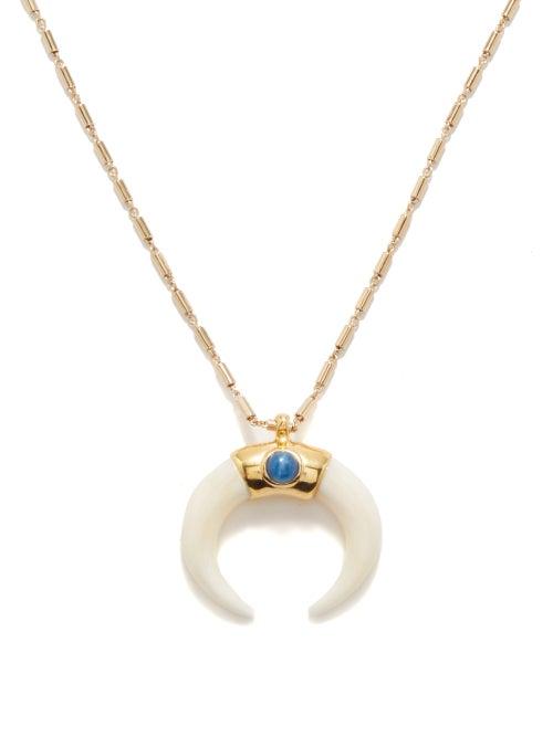 Isabel Marant - Horn & Stone Necklace - Womens - White Gold