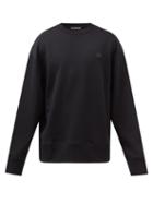 Acne Studios - Face-patch Fleeceback Cotton-jersey Sweatshirt - Mens - Black