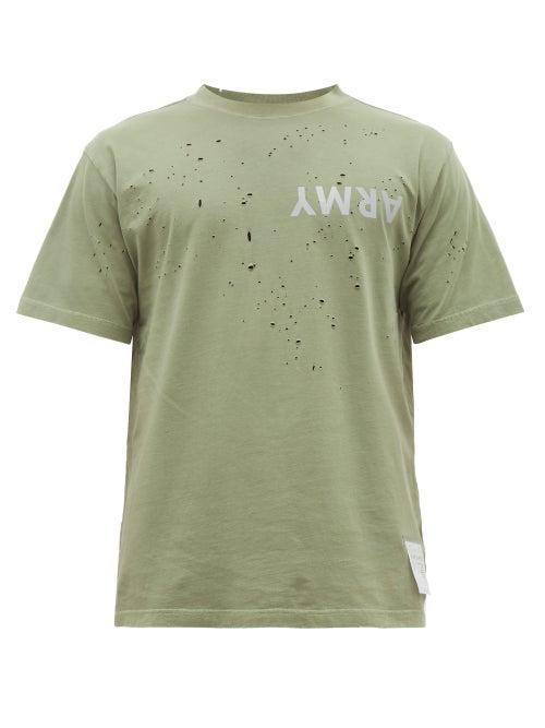 Matchesfashion.com Satisfy - Moth Eaten T Shirt - Mens - Khaki
