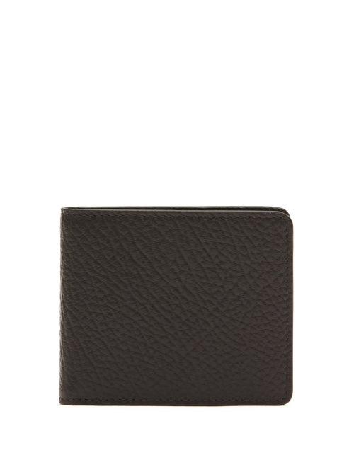 Maison Margiela - Four-stitches Grained-leather Bifold Wallet - Mens - Black