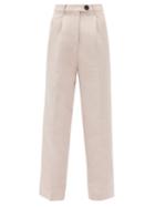 Peter Do - Asymmetric-seam Tailored Crepe Trousers - Womens - Light Pink
