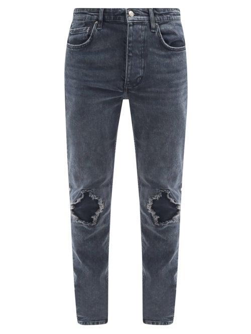 Mens Rtw Ksubi - Chitch Distressed Slim-leg Jeans - Mens - Light Blue