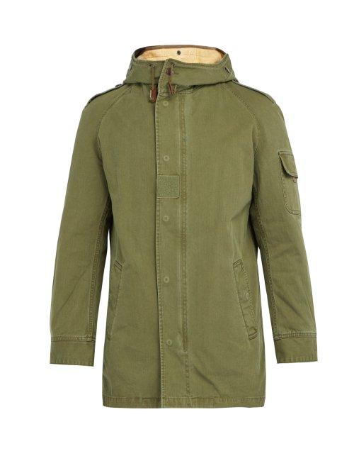 Matchesfashion.com Junya Watanabe - Faux Shearling Lined Hooded Cotton Parka Jacket - Mens - Khaki