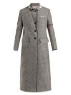 Matchesfashion.com Thom Browne - Frayed Edge Wool Blend Coat - Womens - Grey