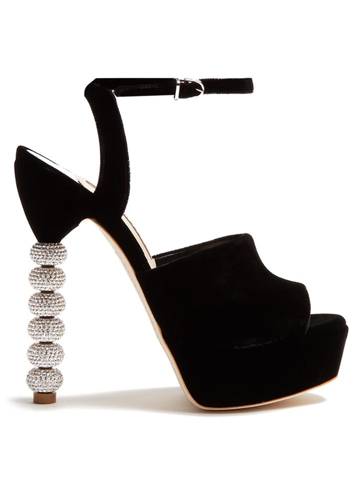 Sophia Webster Natalia Crystal-heel Velvet Platform Sandals