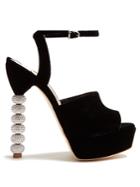 Sophia Webster Natalia Crystal-heel Velvet Platform Sandals