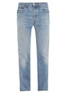 Matchesfashion.com Vetements - Straight Leg Latex Panel Jeans - Mens - Blue Multi