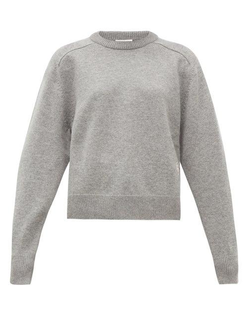 Matchesfashion.com Chlo - Festive Monogram-embroidered Cashmere Sweater - Womens - Grey