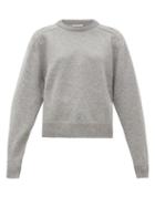 Matchesfashion.com Chlo - Festive Monogram-embroidered Cashmere Sweater - Womens - Grey