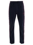 Matchesfashion.com Needles - Butterfly-embroidered Cotton-blend Trousers - Mens - Navy