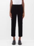 Cefinn - Tatum Velvet Straight-leg Cropped Trousers - Womens - Black