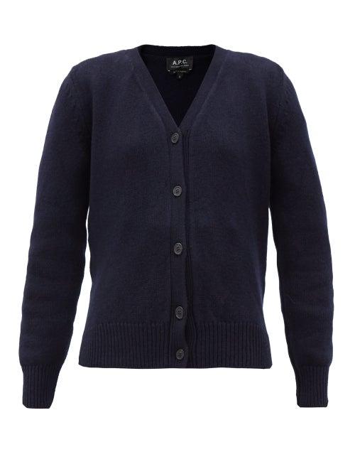 Matchesfashion.com A.p.c. - Ama Wool Cardigan - Womens - Navy