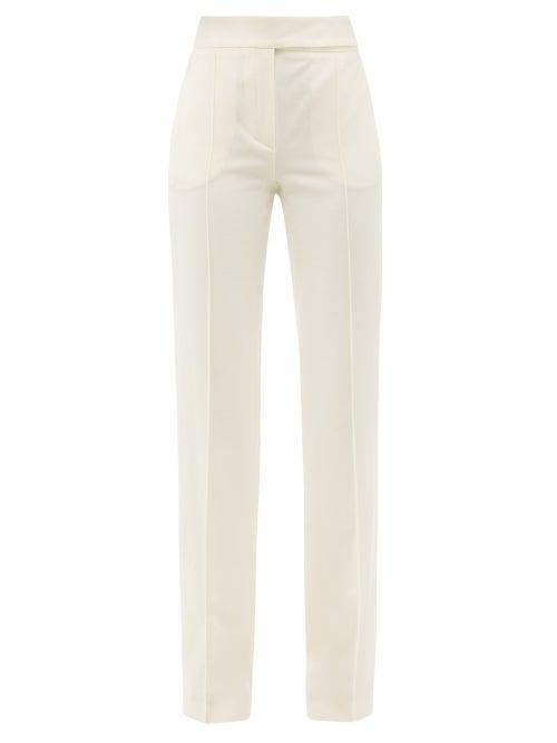 Alexandre Vauthier - Wool Grain De Poudre Straight-leg Trousers - Womens - White