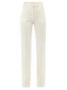 Alexandre Vauthier - Wool Grain De Poudre Straight-leg Trousers - Womens - White