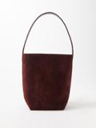 The Row - Park Small Suede Shoulder Bag - Womens - Burgundy