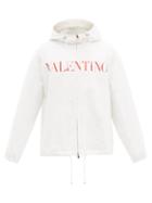 Mens Rtw Valentino - Logo-print Hooded Camouflage-jacquard Jacket - Mens - White