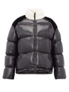 Matchesfashion.com Moncler - Chouelle Logo Print Quilted Down Jacket - Womens - Black White