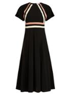 Redvalentino Contrasting-striped Silk Dress