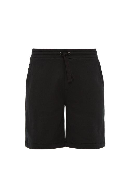 Matchesfashion.com Valentino - Rockstud Cotton Blend Shorts - Mens - Black