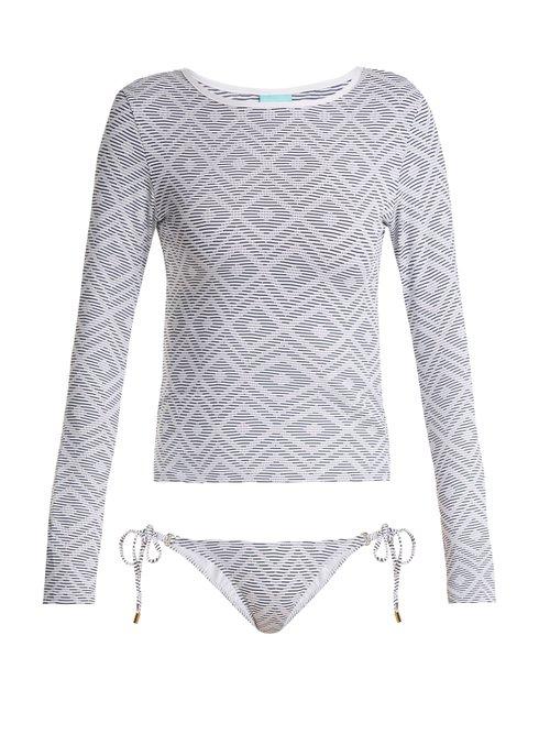 Matchesfashion.com Melissa Odabash - Cali Rash Guard Bikini - Womens - Navy Multi