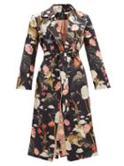 Matchesfashion.com Etro - Zante Floral-print Belted Silk Coat - Womens - Black Multi
