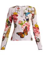 Dolce & Gabbana Printed Long-sleeved Charmeuse Top