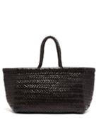 Matchesfashion.com Dragon Diffusion - Triple Jump Small Woven-leather Basket Bag - Womens - Black