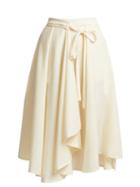 Matchesfashion.com Lemaire - High Rise Wool Wrap Midi Skirt - Womens - Cream